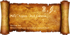 Mátyus Julianna névjegykártya